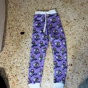 Purple fluffy sweatpants